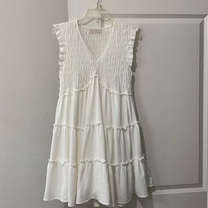 White v-neck summer dress